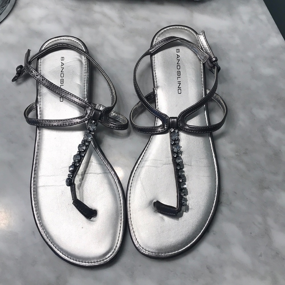 Bandolino Sandals Silver Gray 7.5
